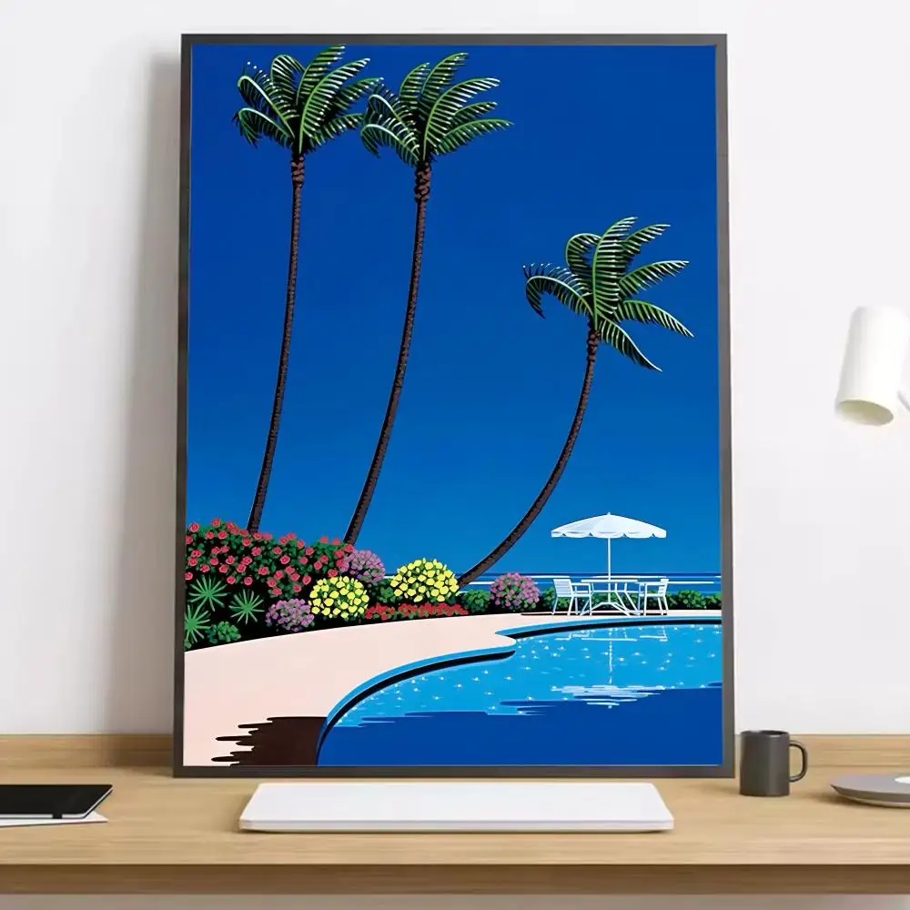 Plakat Hiroshi Nagai - vaporwave plaża Black13