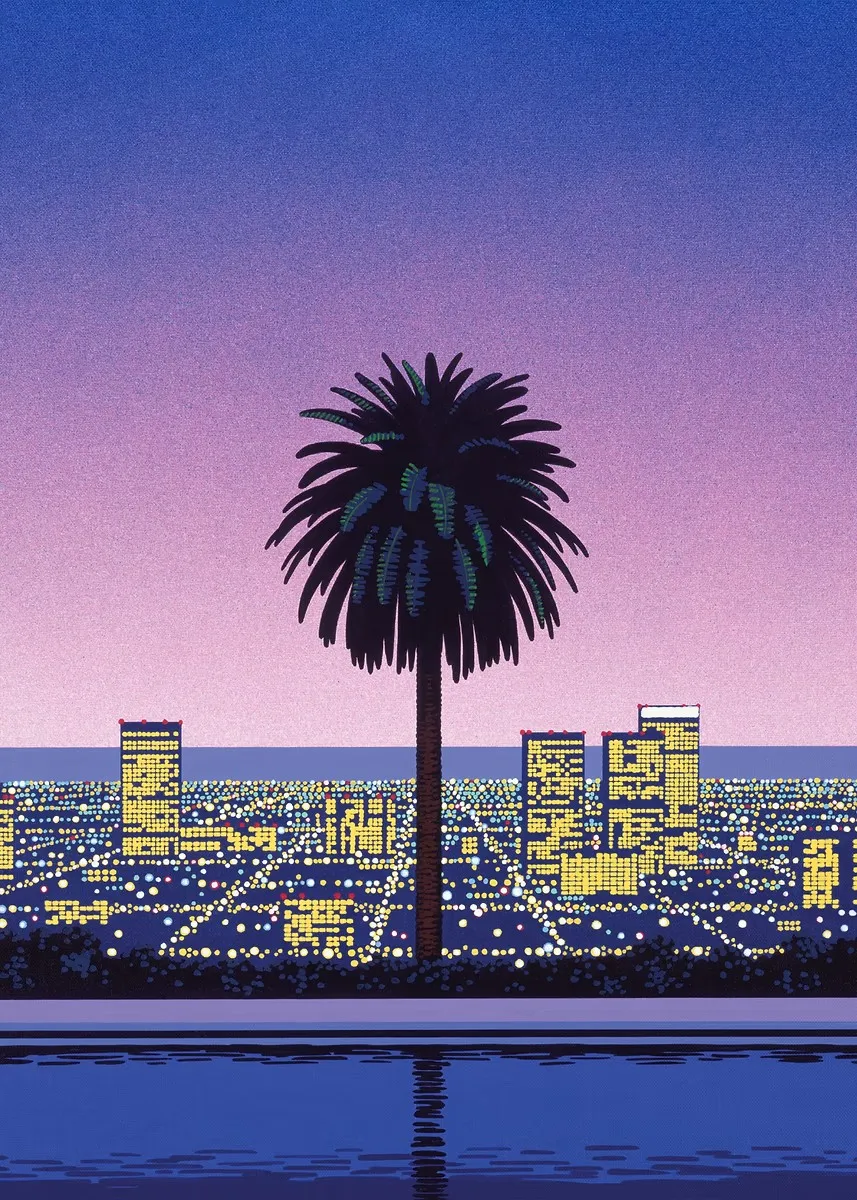 Hiroshi Nagai - plakat vaporwave Biały