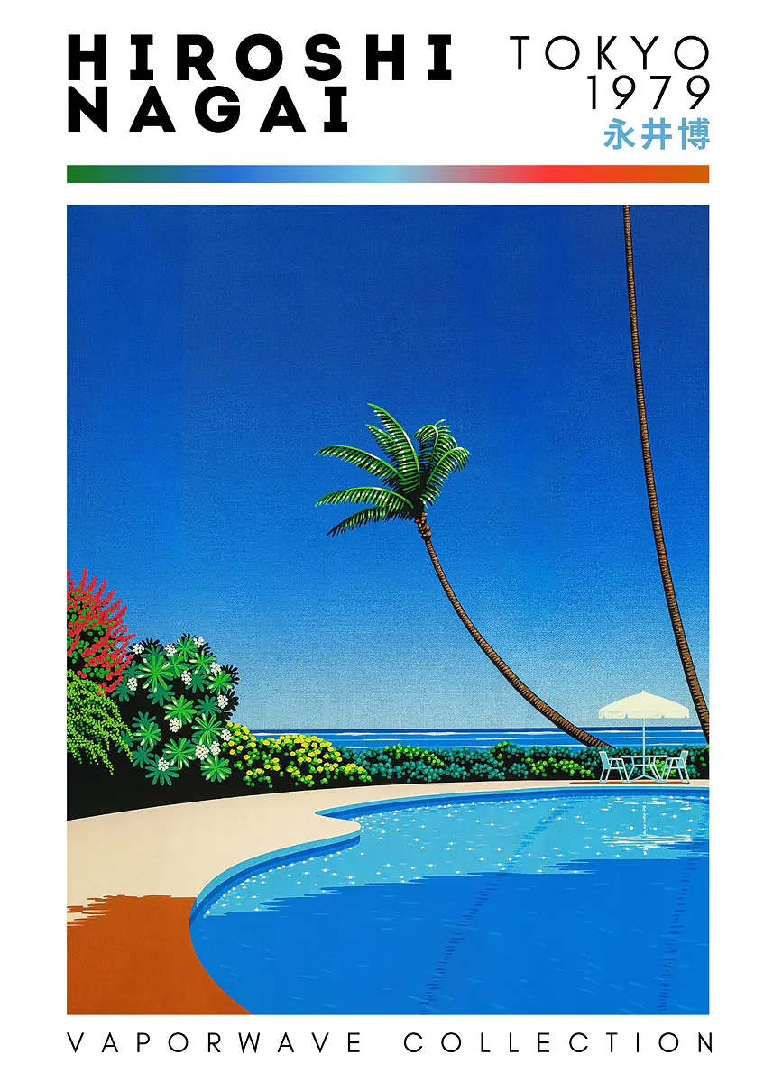 Hiroshi Nagai - plakat vaporwave Wielo