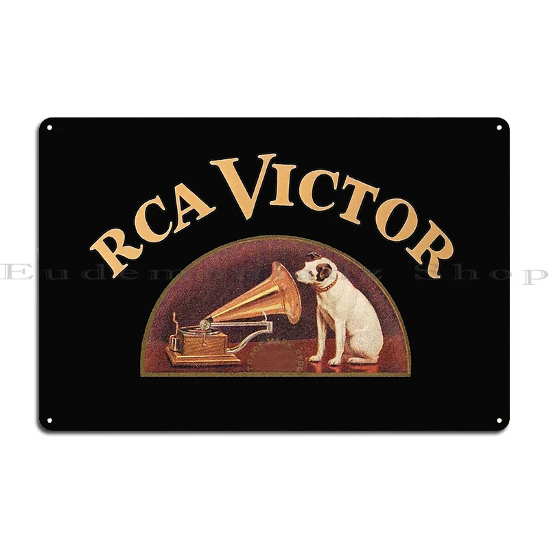 His Masters Voice - retro plakat reklamowy Biały