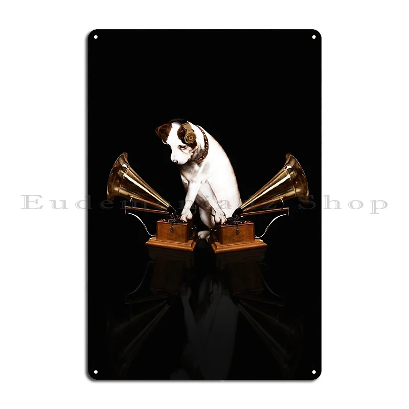 His Masters Voice - retro plakat reklamowy Czerwona róża