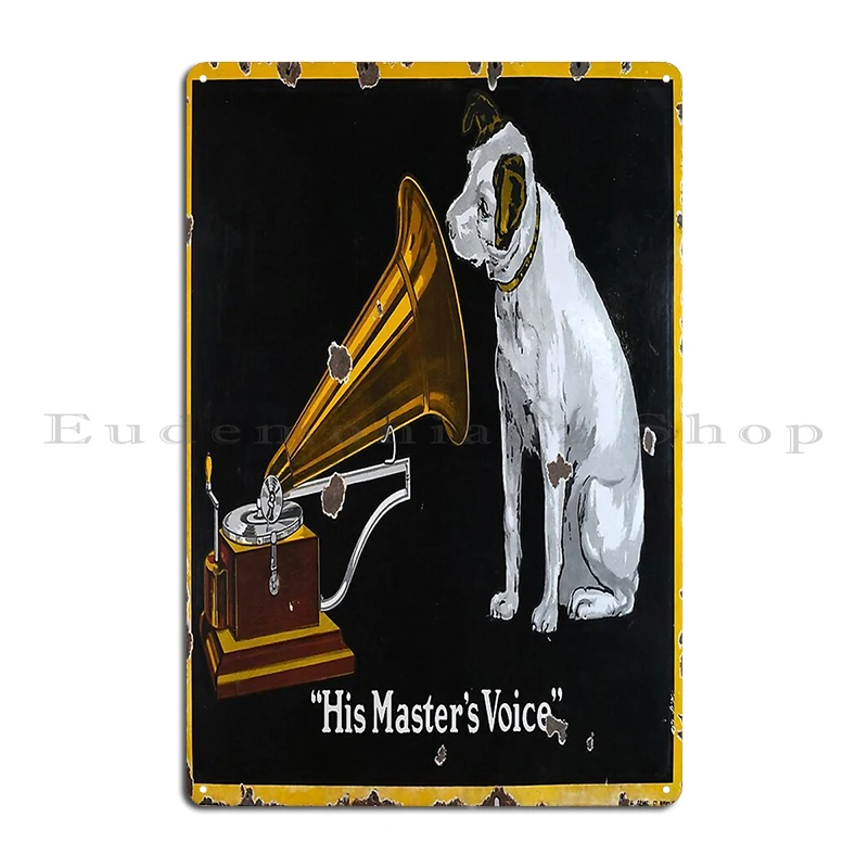 His Masters Voice - retro plakat reklamowy Jabłko złote