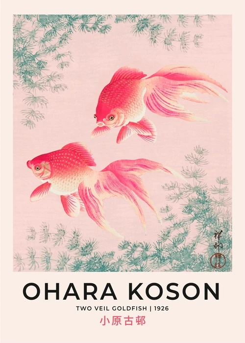 Hokusai - japoński plakat z falą Jasnoszary