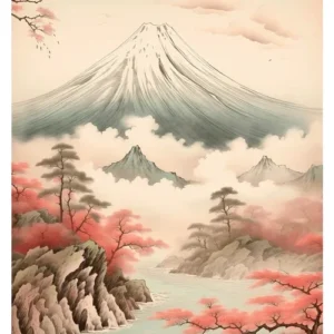 Plakat Hokusai - japoński pejzaż vintage Wzór 1