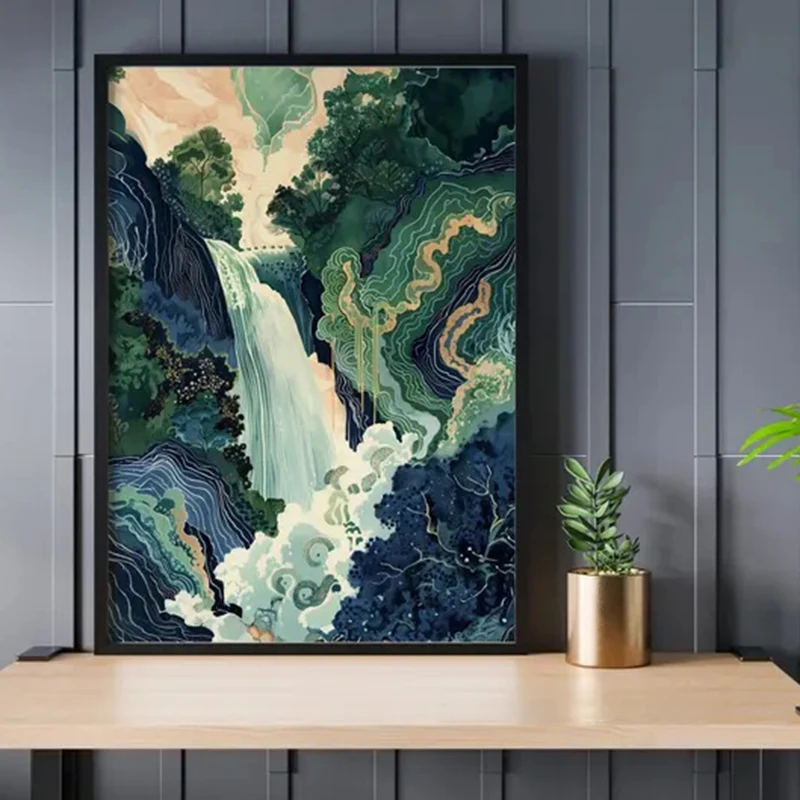 Plakat Hokusai Japoński Wodospad Biały