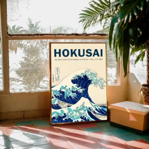 Plakat Hokusai - Wielka Fala w Kanagawie Czarny