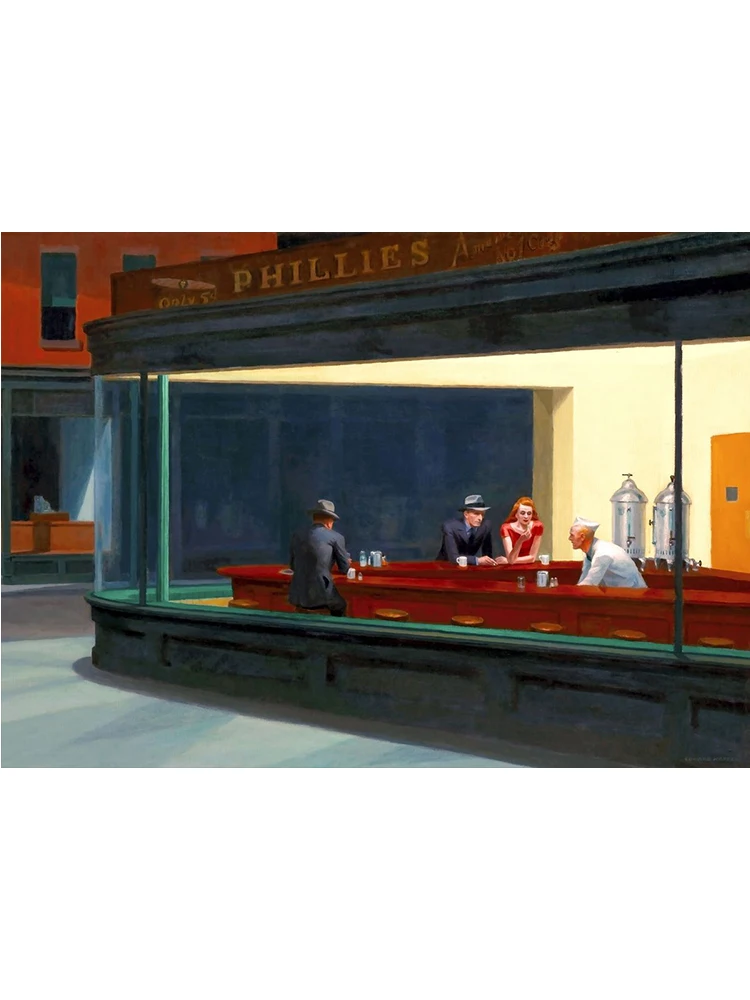 Plakat Nighthawks Edwarda Hoppera Wzór 3