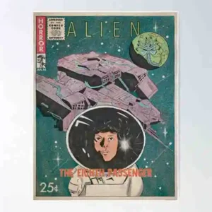 Plakaty z klasycznych horrorów - komiksowa kolekcja retro Wzór 1