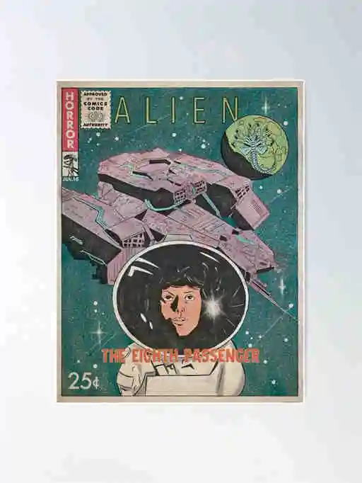 Plakaty z klasycznych horrorów - komiksowa kolekcja retro Wzór 1
