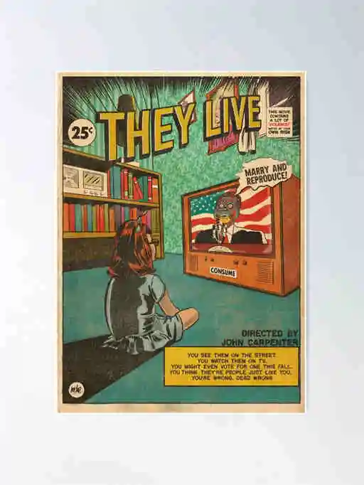 Plakaty z klasycznych horrorów - komiksowa kolekcja retro Wzór 4