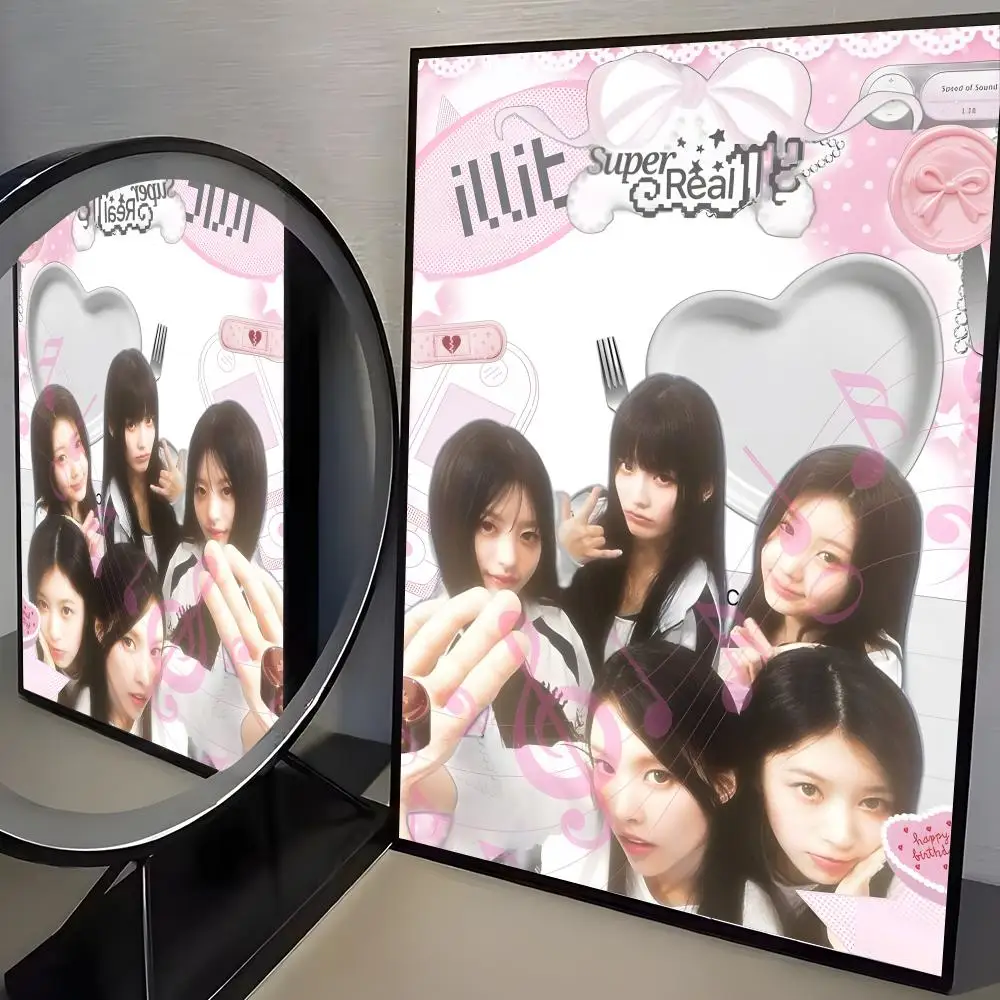 Plakat zespołu ILLIT dla fanów K-pop Czarny6