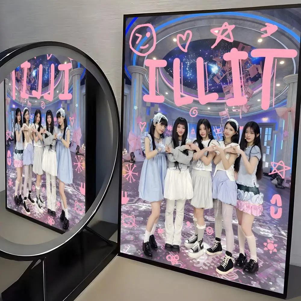 Plakat zespołu ILLIT dla fanów K-pop Czarny9