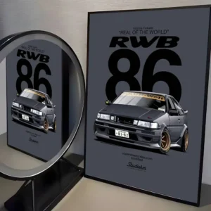 Initial D AE86 JDM - plakat motoryzacyjny Wzór 1
