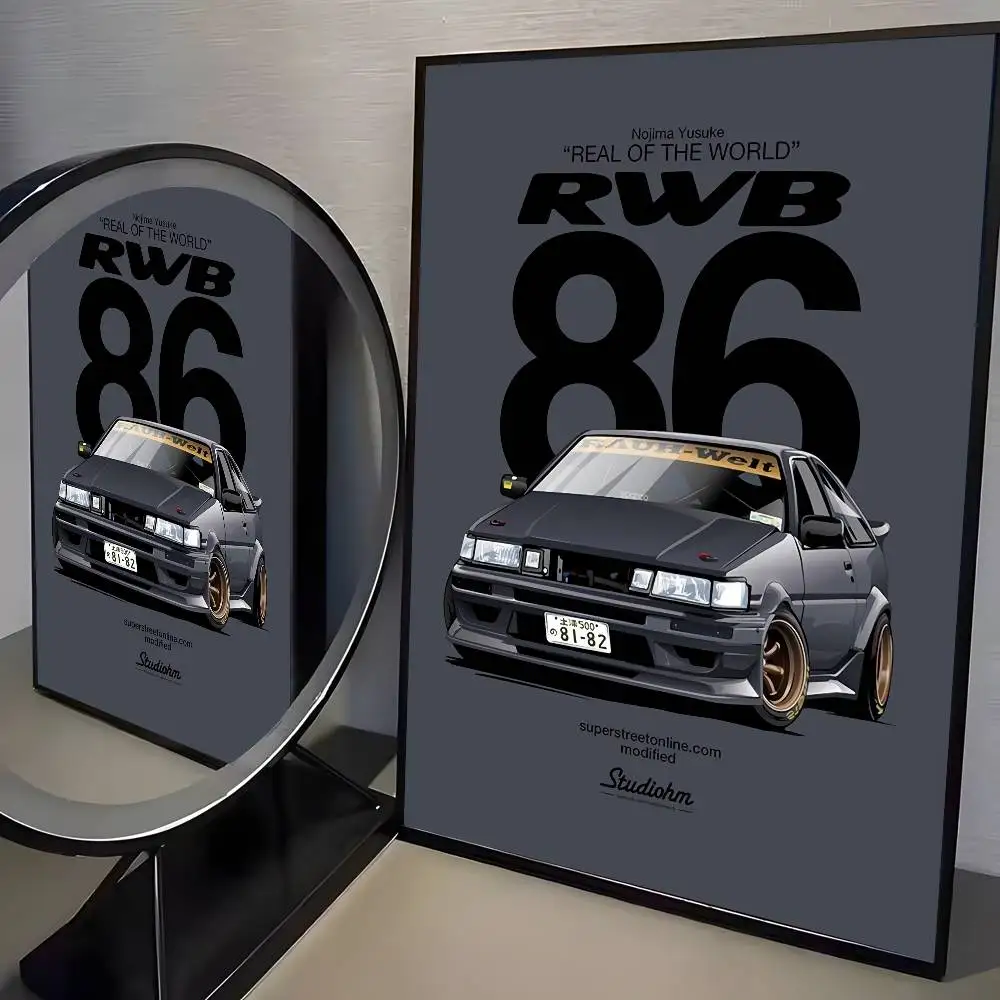 Plakat Initial D - kultowa Toyota AE86 JDM Wzór 1