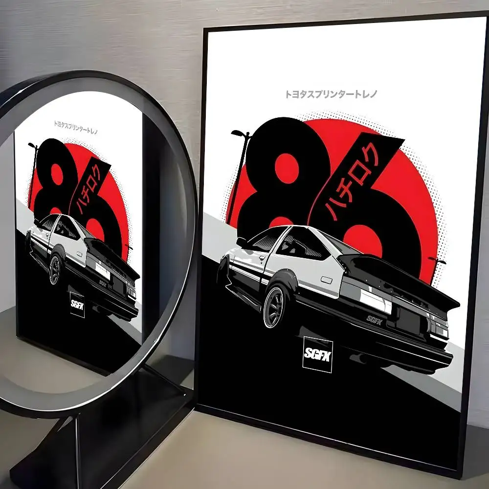 Plakat Initial D - kultowa Toyota AE86 JDM Wzór 4
