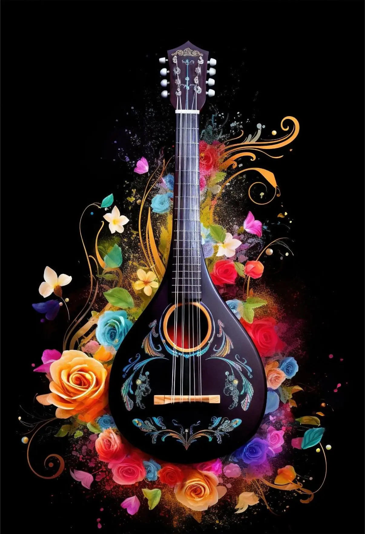 Klasyczne instrumenty muzyczne – plakat na płótnie Wzór 7