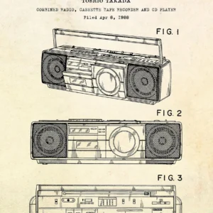 Klasyczne instrumenty muzyczne - plakat retro Wzór 1