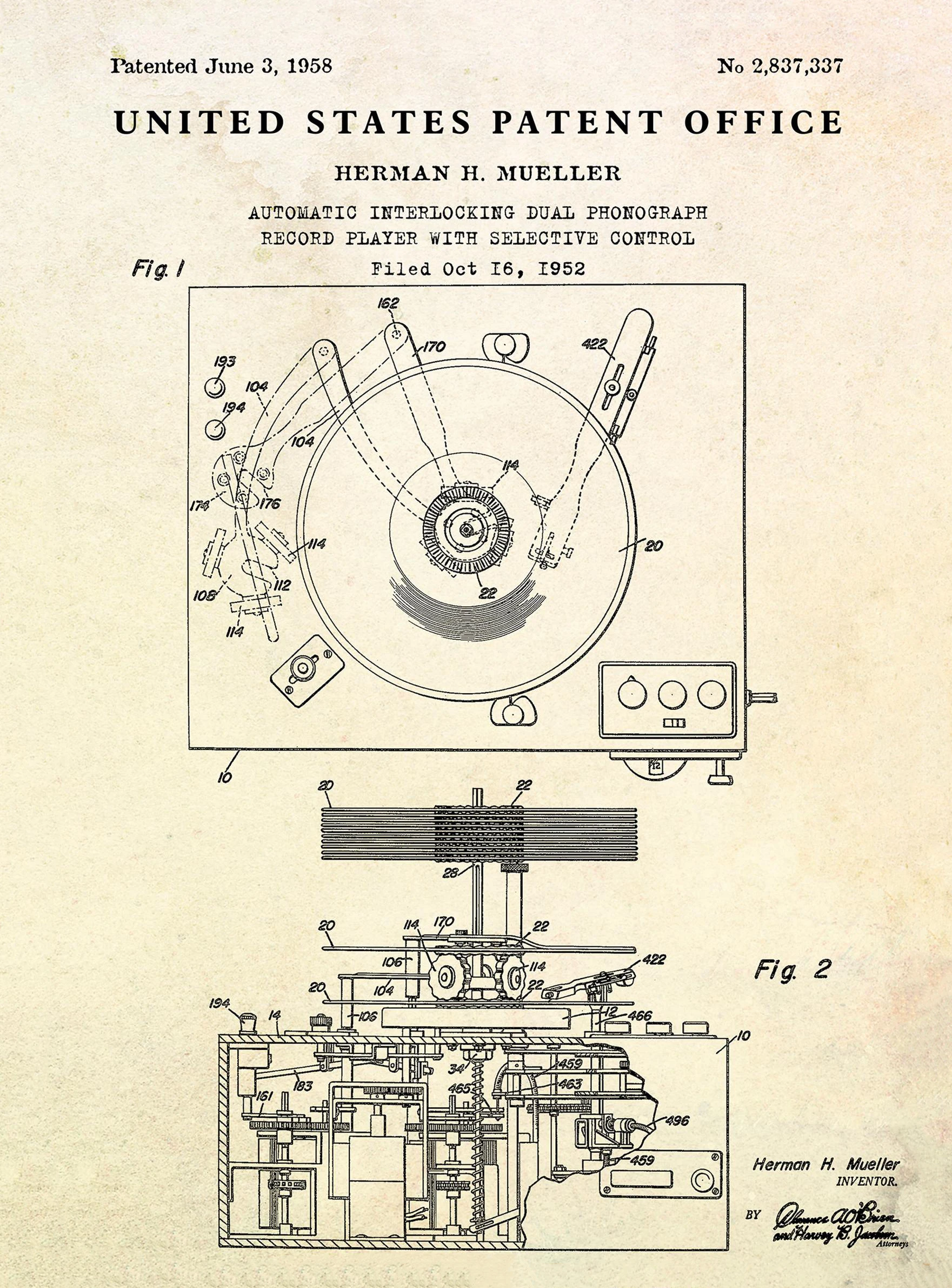 Klasyczne instrumenty muzyczne - plakat retro Wzór 8