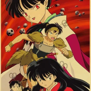 Plakat Inuyasha - anime w stylu retro Wzór 1