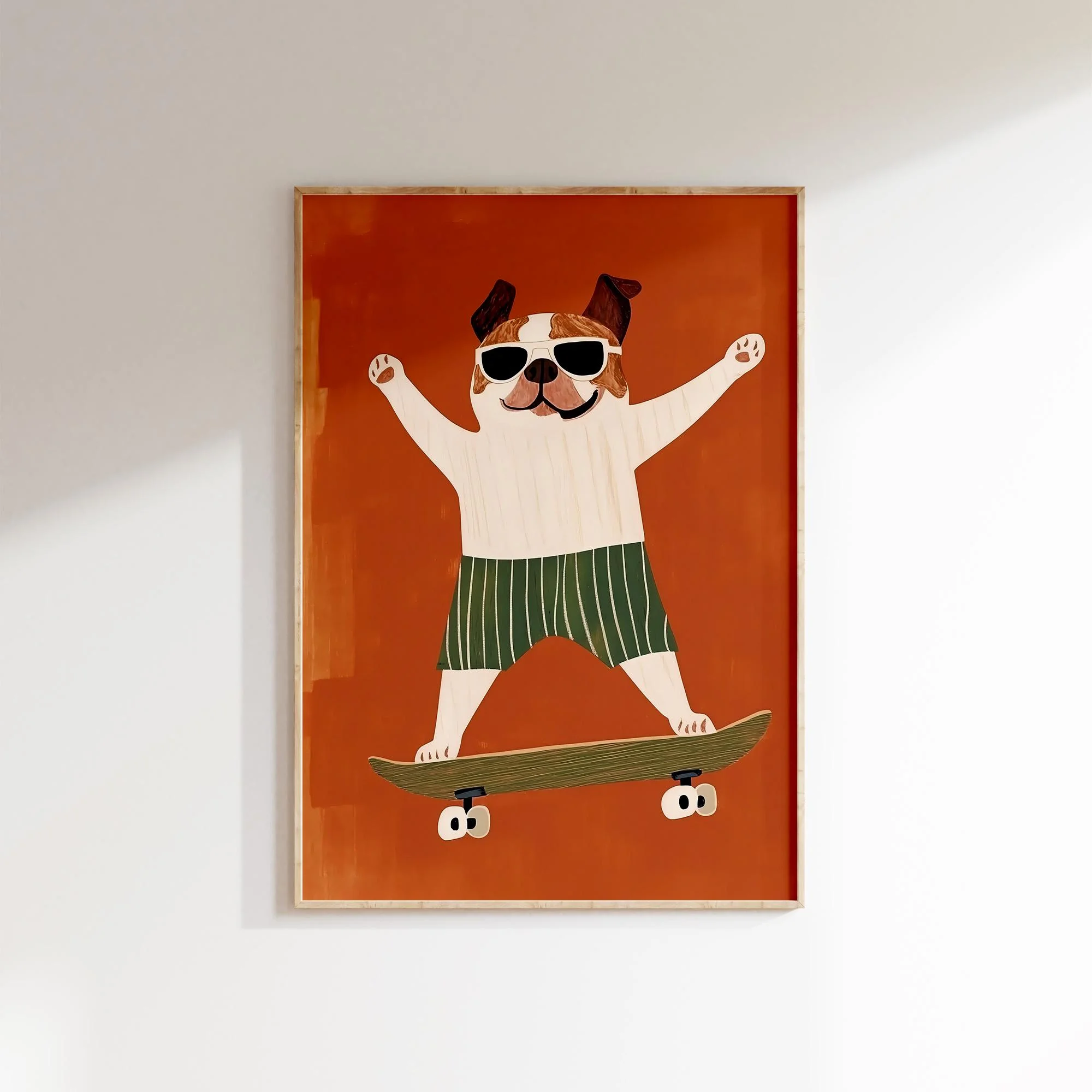 Jamnik na deskorolce żółty