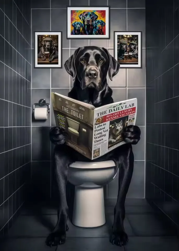 Plakat jamnik na toalecie do łazienki Wzór 5