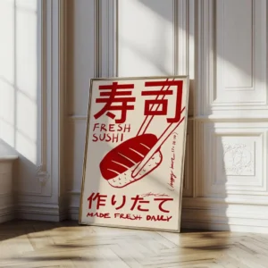 Plakat Japandi Sushi - japońska sztuka do kuchni Wzór 1
