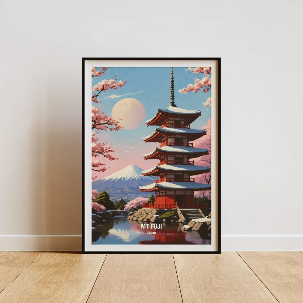 Japonia - Fuji, Kioto, Osaka - plakat podróżniczy Wzór 4