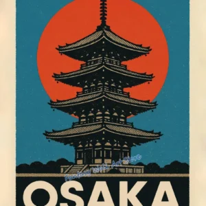 Plakat Japonia – vintage podróżniczy Wzór 1