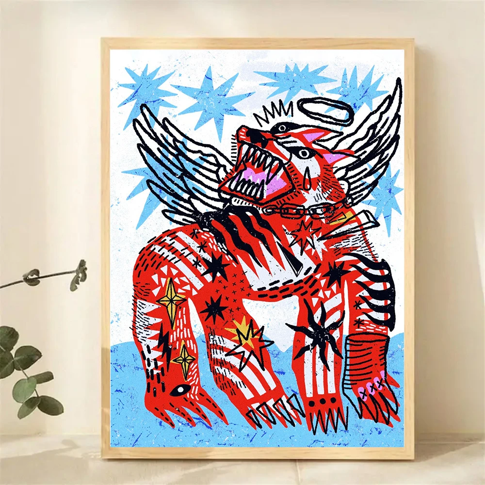 Japońska abstrakcja vintage - plakat retro Czarny