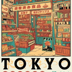 Japońska ramen - plakat vintage kawaii Czarny