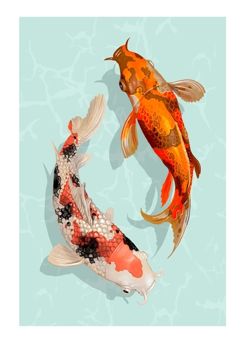 Plakat japońska sztuka - Hokusai i Ohara Wzór 4