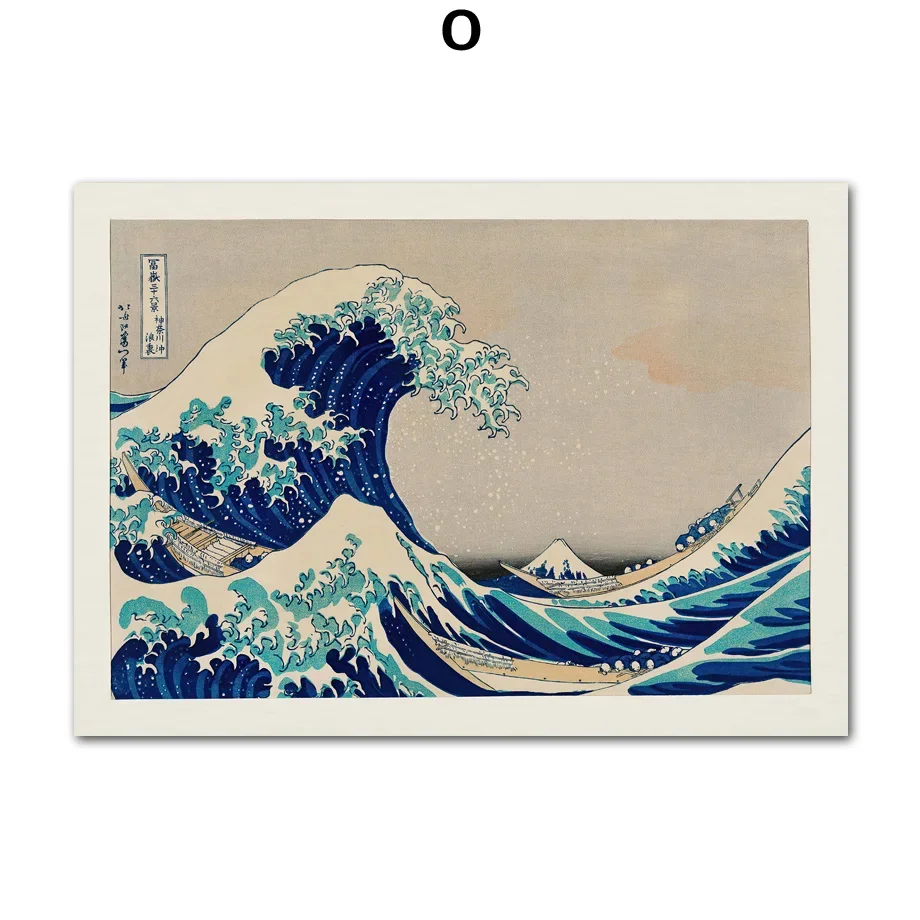 Plakat japonski - Picasso, zuraw i fala Kanagawa Wzór 4
