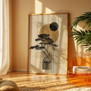Japoński plakat bonsai zen Hw