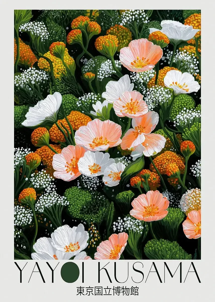 Plakat japoński botaniczny w stylu Japandi Czarny