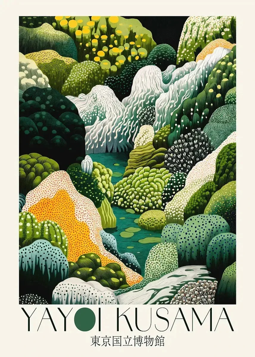 Plakat japoński botaniczny w stylu Japandi Jasnoszary