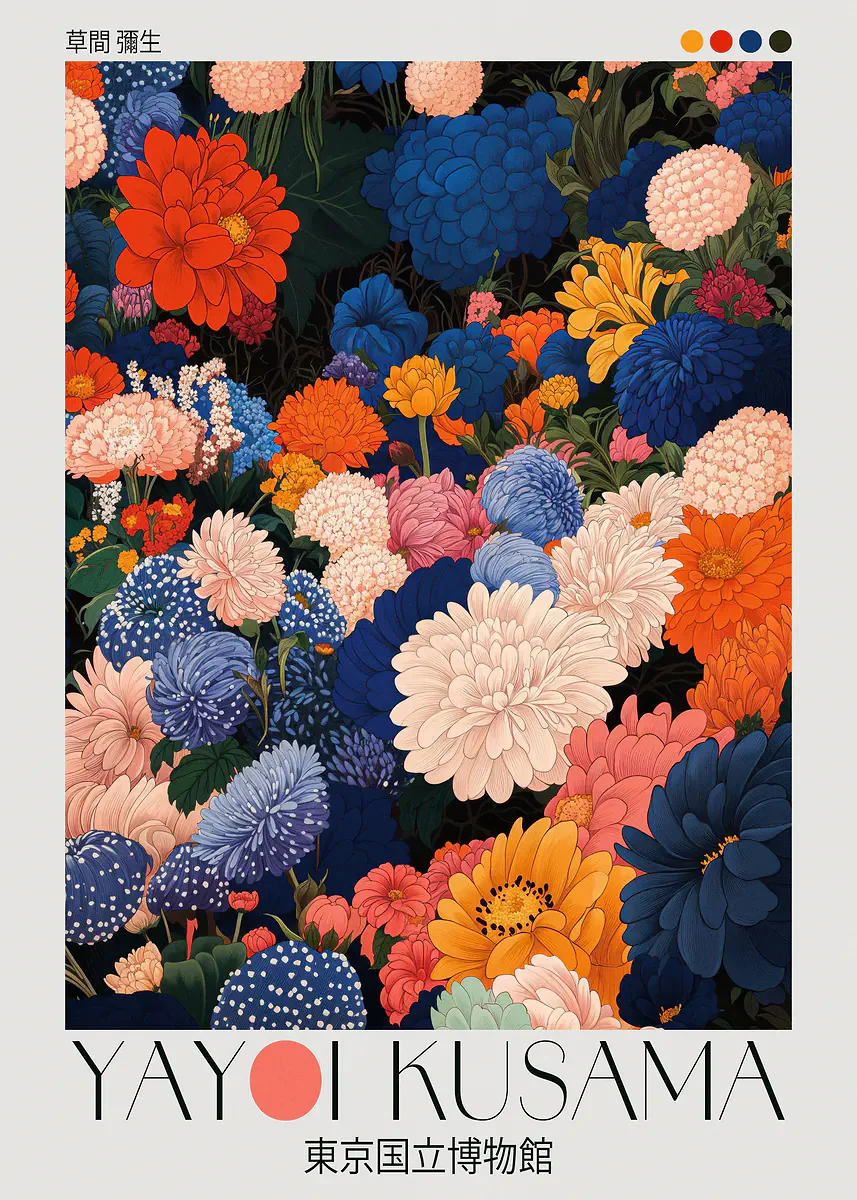 Plakat japoński botaniczny w stylu Japandi Wielo
