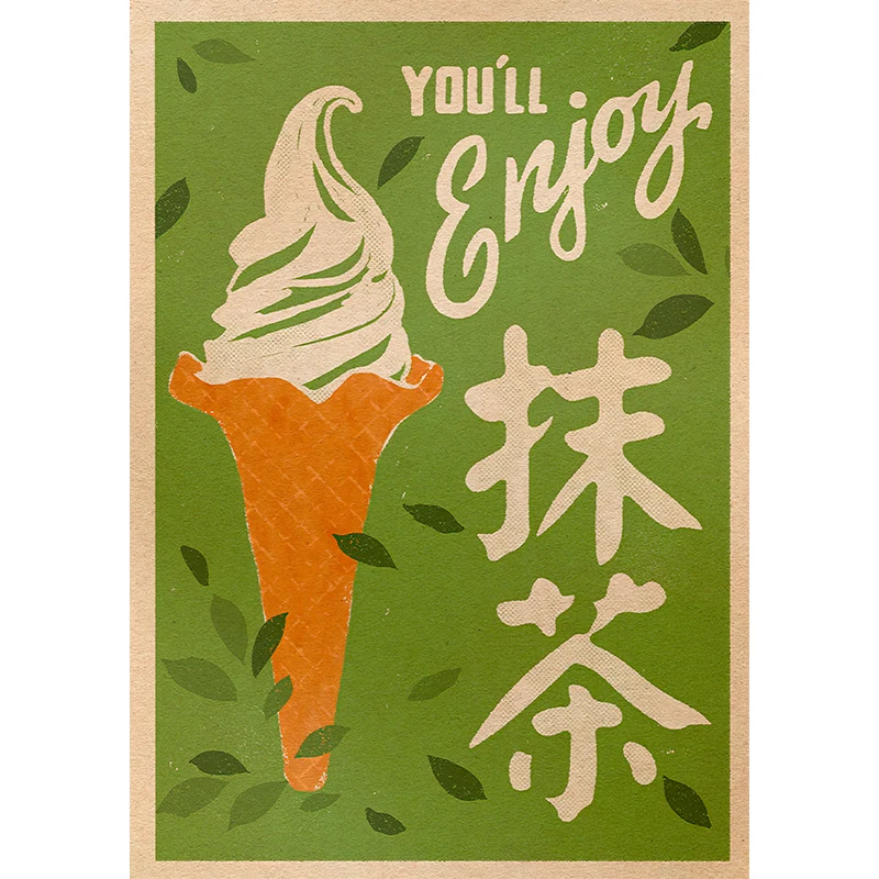 Japoński szczęśliwy kot Daruma - plakat retro Granatowy