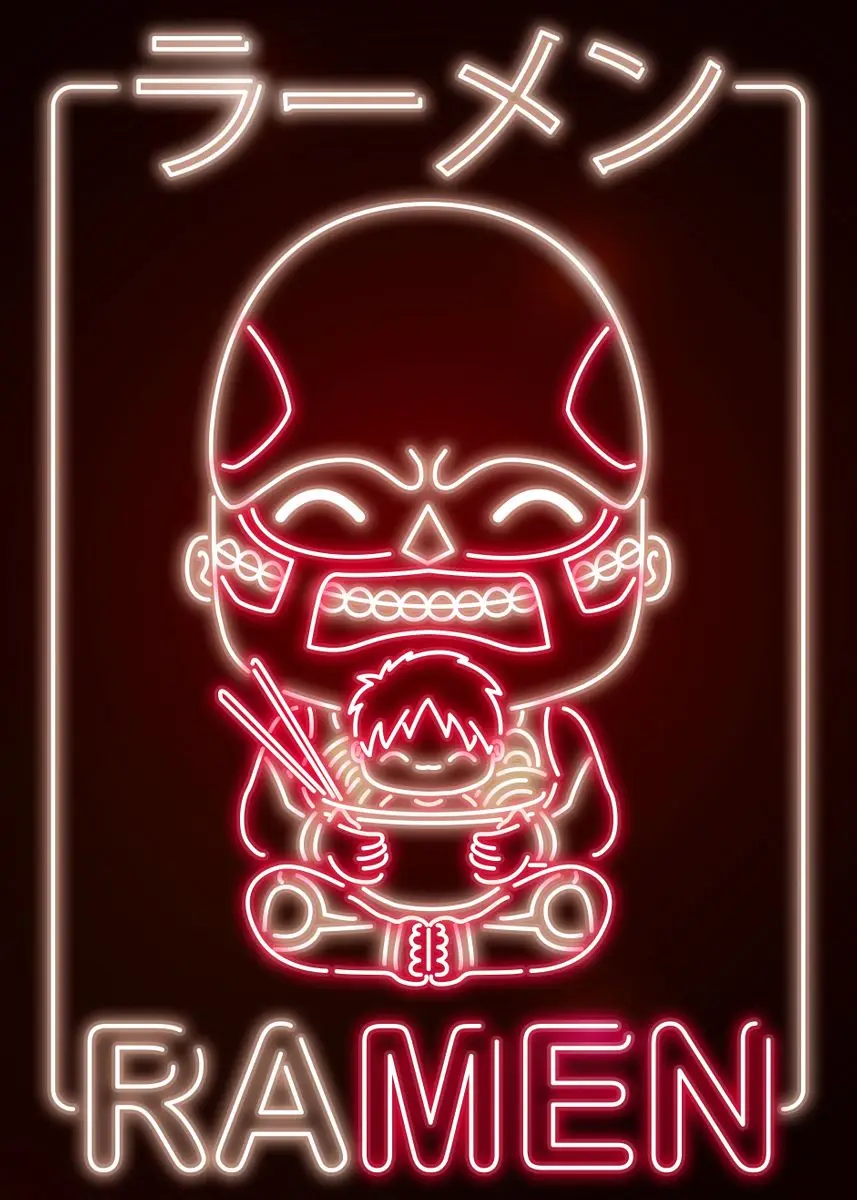 Plakat z japońskim kotem i ramenem w stylu kawaii Czekolada