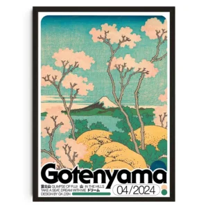 Plakat Japoński Pejzaż Vintage Jasny