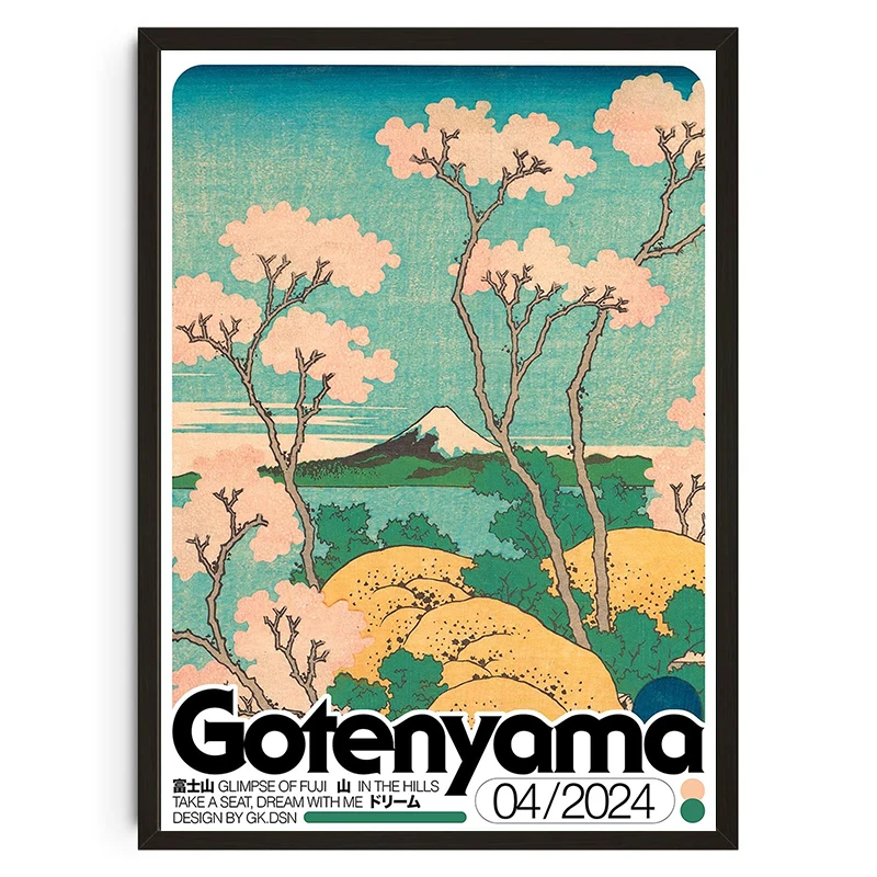 Plakat Japoński Pejzaż Vintage Jasny