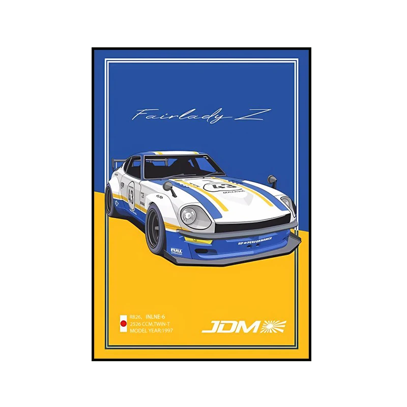 Plakat japoński samochód sportowy Wzór 8