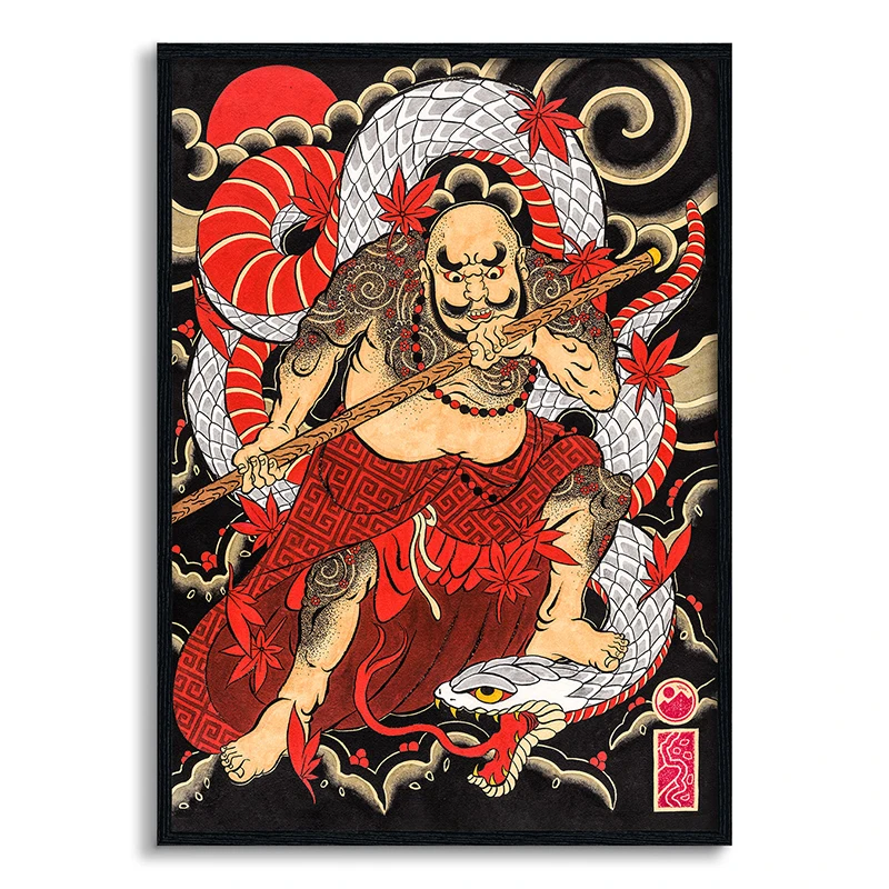 Japoński samuraj - plakat vintage Wzór 2