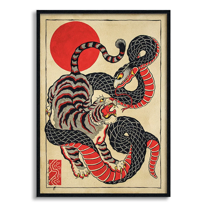Japoński samuraj - plakat vintage Wzór 8