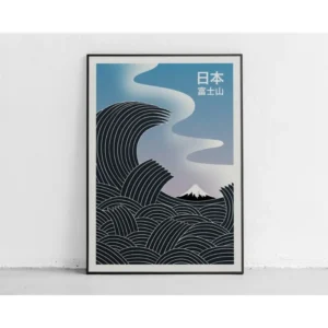 Plakat japoński Tokio i góra Fudżi Wzór 1
