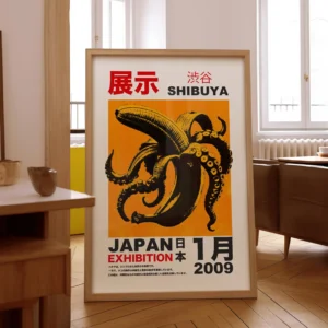 Plakat japoński vintage w stylu japandi Wzór 1