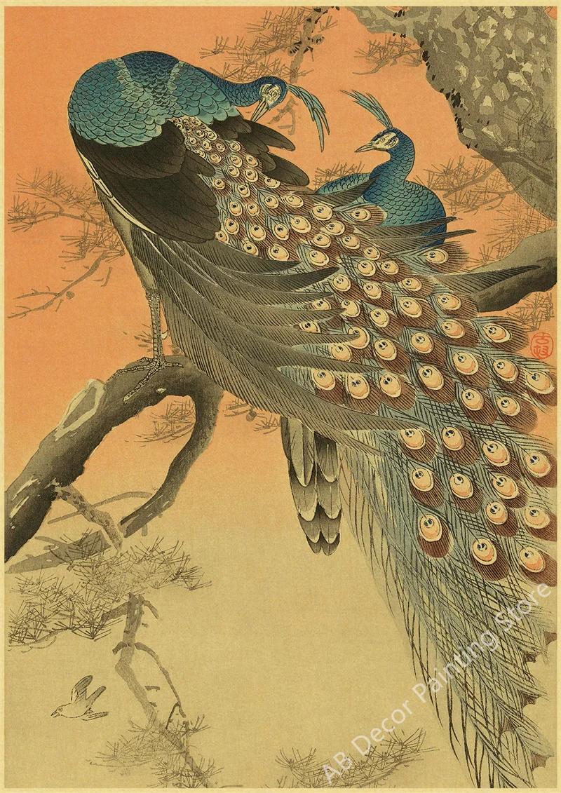 Wielka fala - japonska grafika vintage Jasnoszary