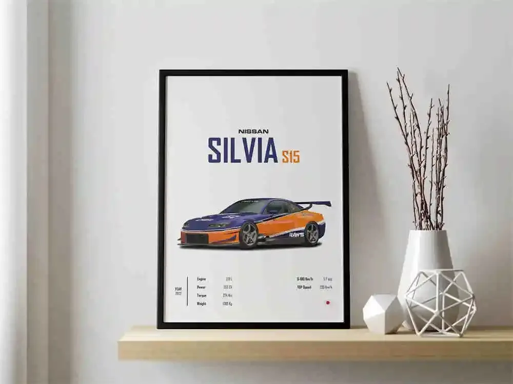 Kultowe japońskie samochody JDM – plakat retro Wzór 10