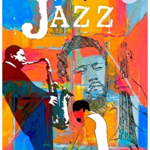 Plakat jazz saksofon i muzyka Wzór 1
