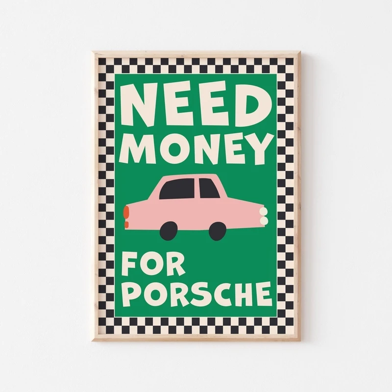 Kolorowe jedzenie z cytatem - plakat do kuchni Fioletowy