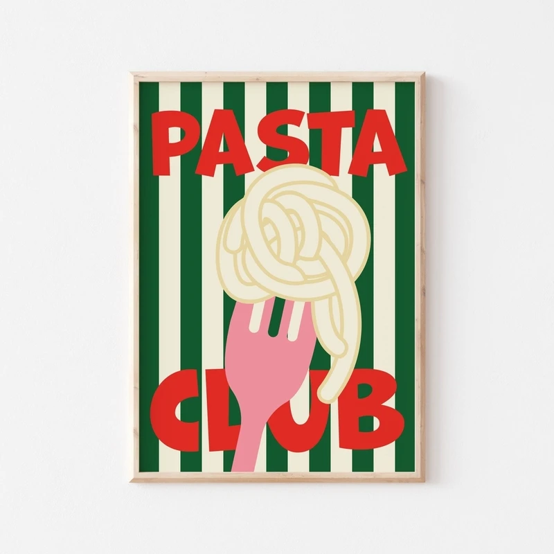 Kolorowe jedzenie z cytatem - plakat do kuchni żółty